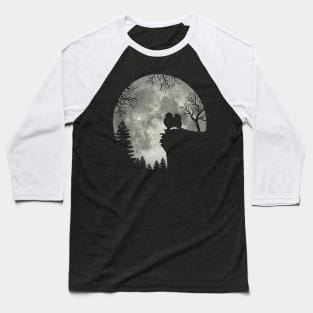 Pomeranian Dog And Moon Scary Halloween Baseball T-Shirt